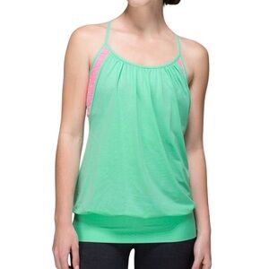 lululemon athletica Green and Pink Camisole